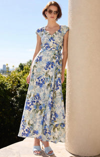 Sacha Drake MARIETTE Wrap Dress in Blue Iris