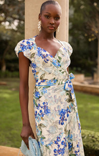 Sacha Drake MARIETTE Wrap Dress in Blue Iris