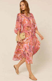 Sacha Drake SANGRIA SPLASH Dress in Pink Orange Topical