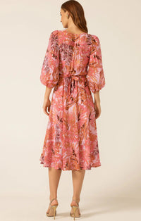 Sacha Drake SANGRIA SPLASH Dress in Pink Orange Topical