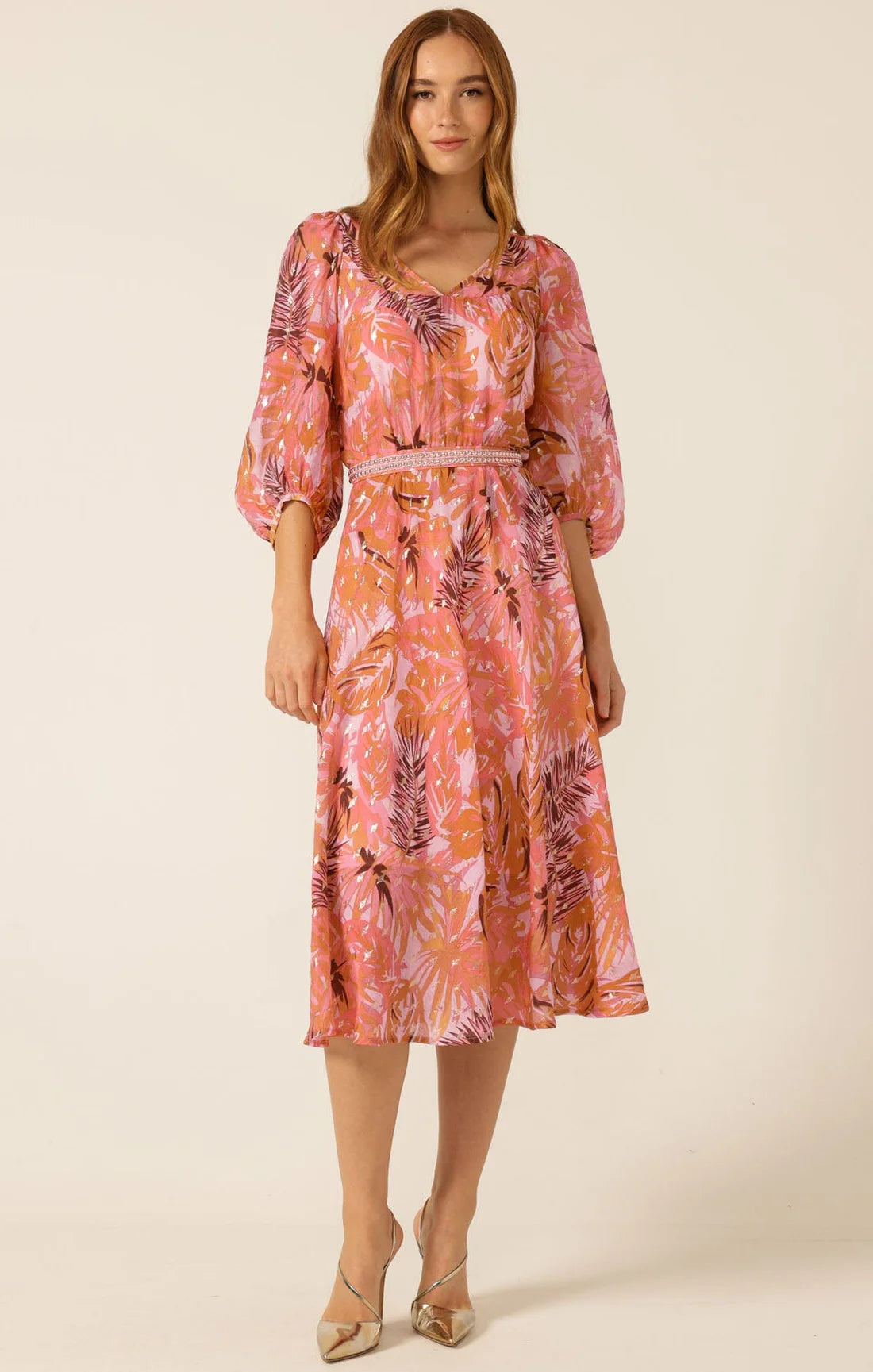 Sacha Drake SANGRIA SPLASH Dress in Pink Orange Topical