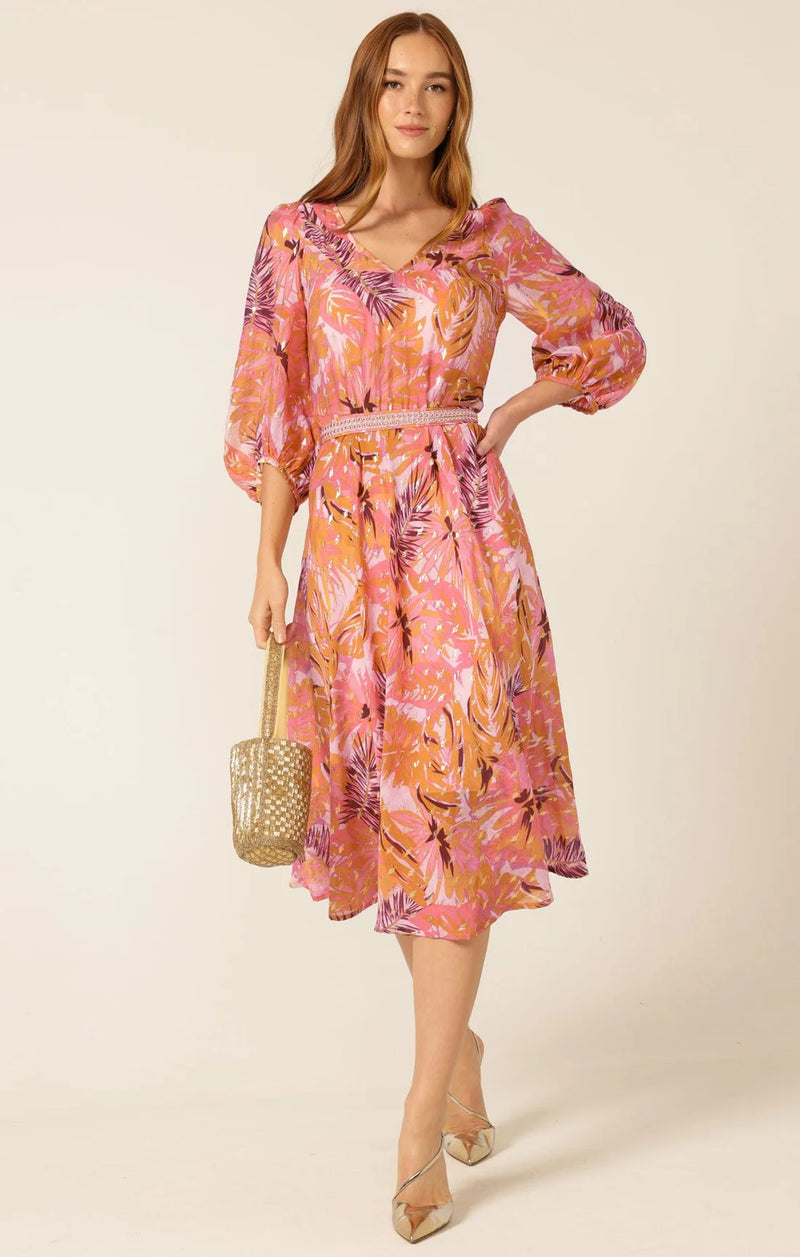 Sacha Drake SANGRIA SPLASH Dress in Pink Orange Topical