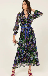 Sacha Drake VIOLETTA Midi Dress in Violet Floral