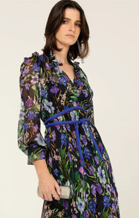 Sacha Drake VIOLETTA Midi Dress in Violet Floral