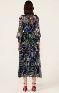 Sacha Drake VIOLETTA Midi Dress in Violet Floral