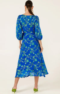 Sacha Drake WATER LILY Wrap Dress in Cobalt Jade Floral