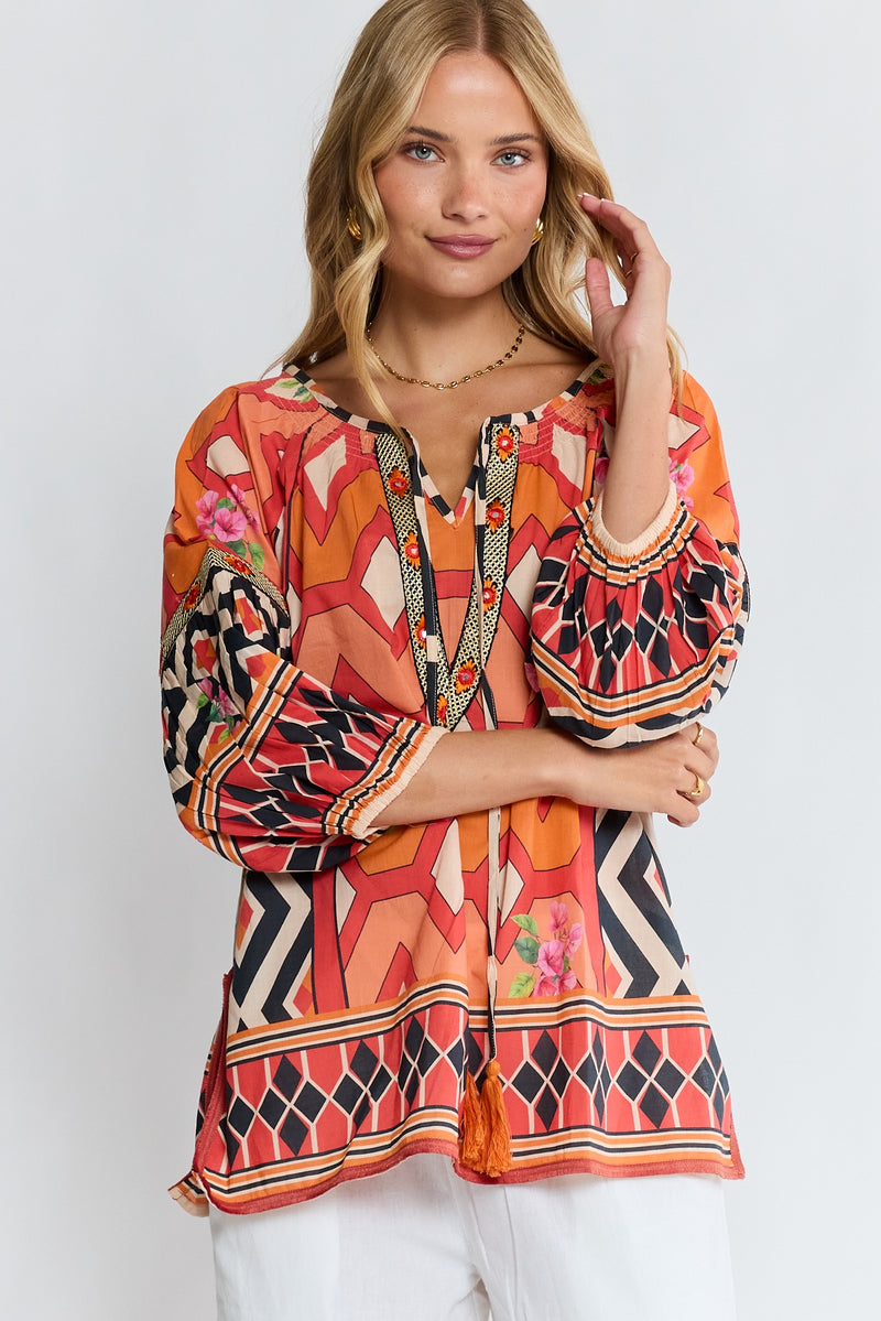 Lula Life BELLA VISTA Top in Tangerine