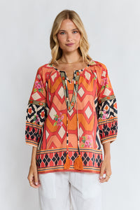 Lula Life BELLA VISTA Top in Tangerine