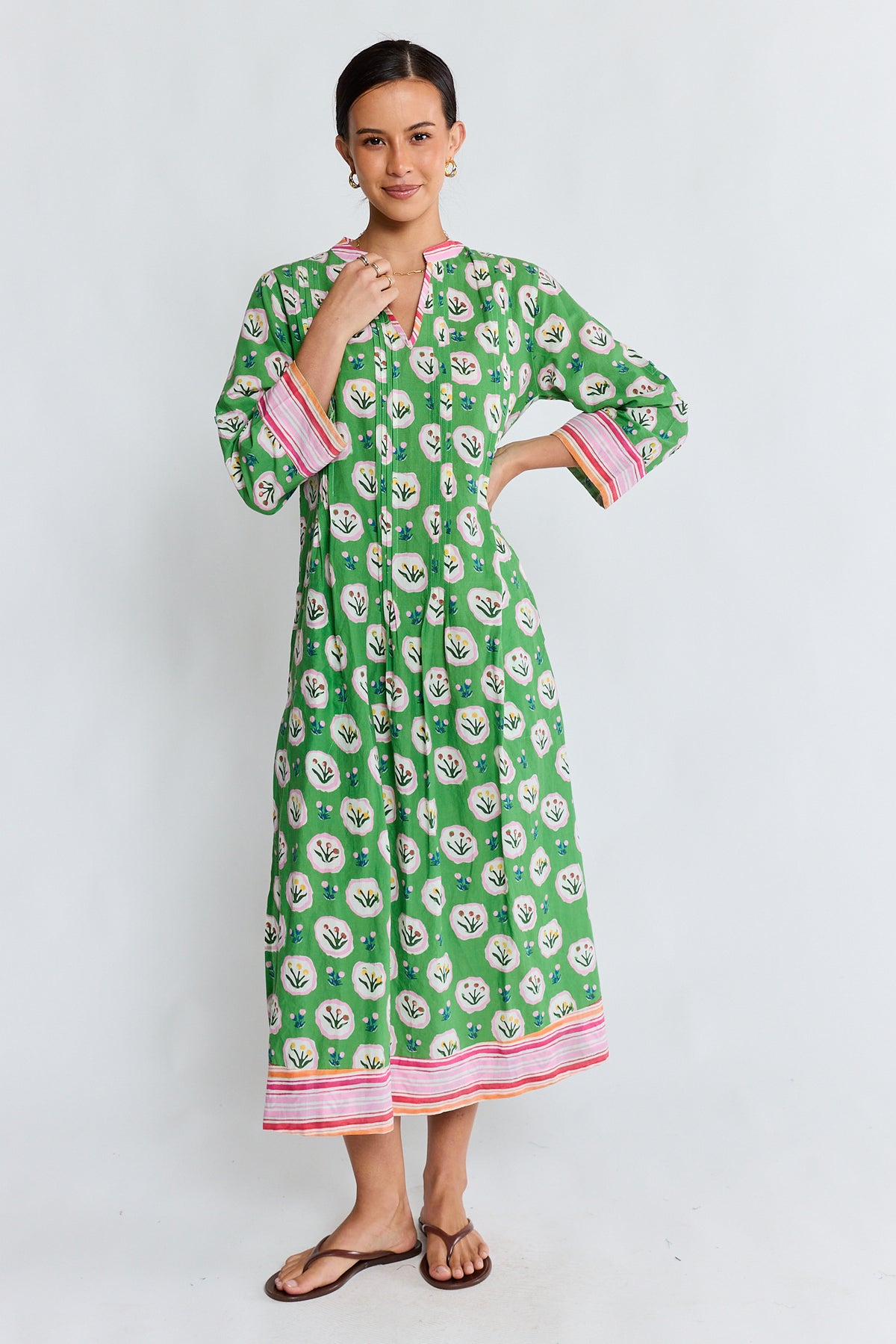 Lula Life BETH Midi Dress in Fern