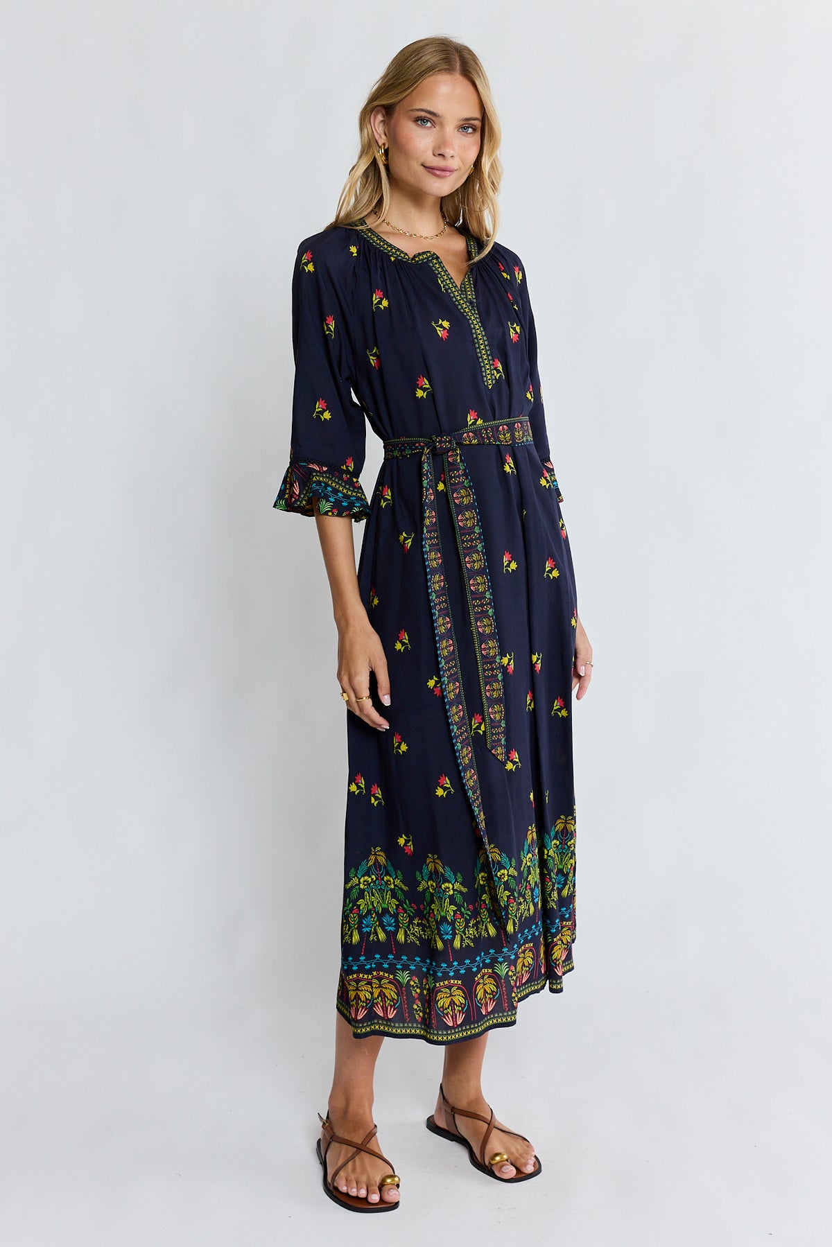 Lula Life EMMA Midi Dress in Ebony