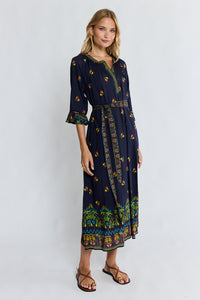 Lula Life EMMA Midi Dress in Ebony