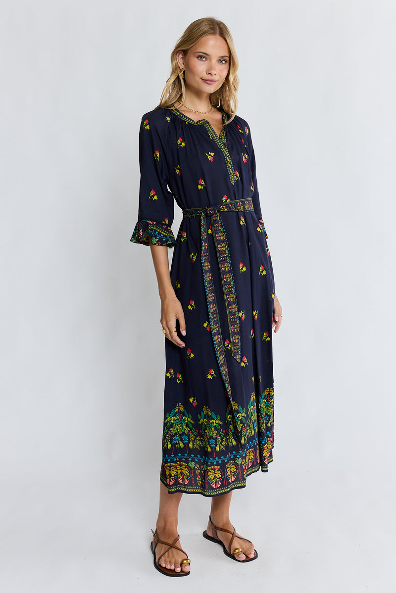 Lula Life EMMA Midi Dress in Ebony