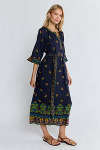 Lula Life EMMA Midi Dress in Ebony