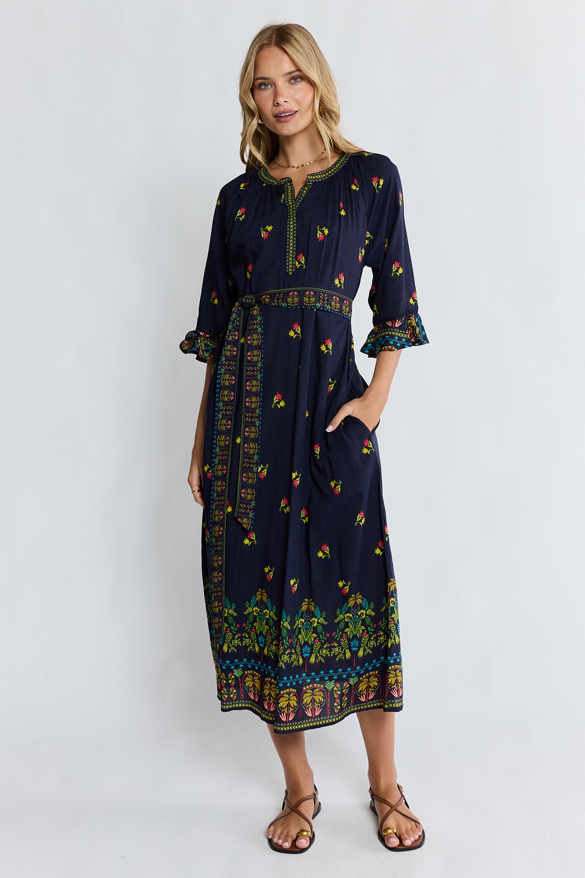 Lula Life EMMA Midi Dress in Ebony
