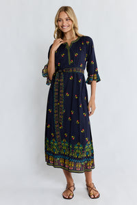 Lula Life EMMA Midi Dress in Ebony