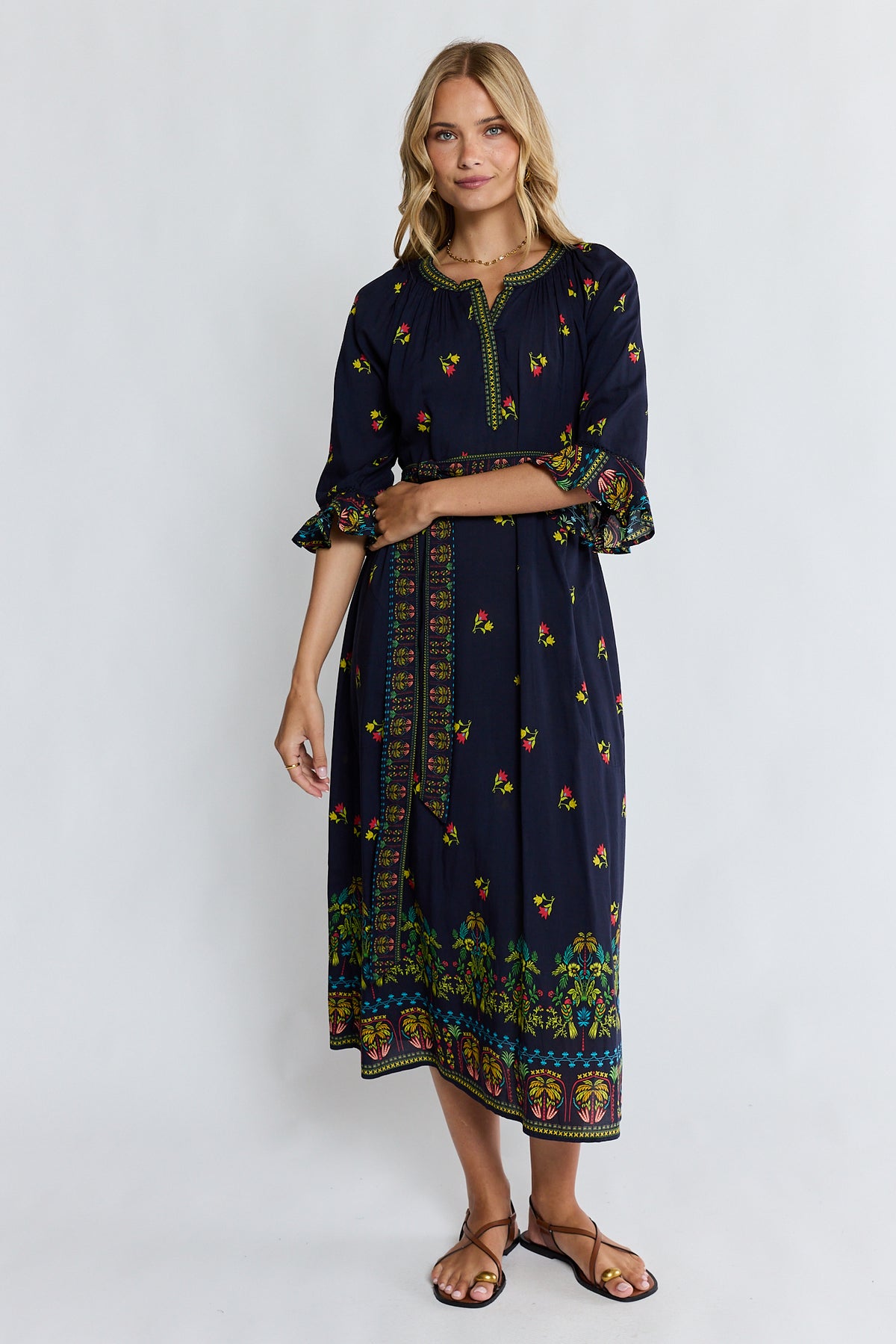 Lula Life EMMA Midi Dress in Ebony