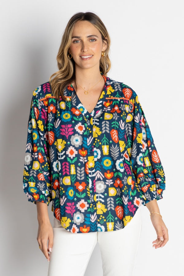 Lula Life KALINA Shirt in Navy