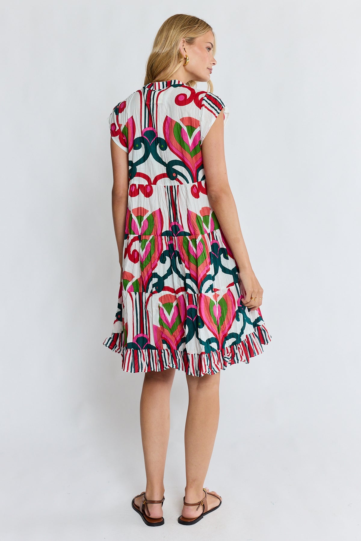 Lula Life SADIE Tier Dress in Melon