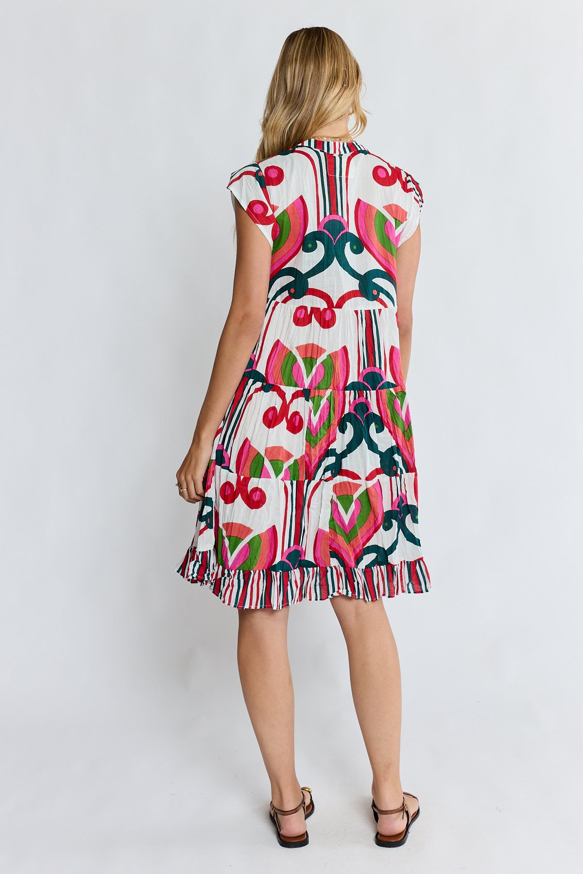 Lula Life SADIE Tier Dress in Melon