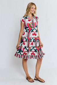 Lula Life SADIE Tier Dress in Melon
