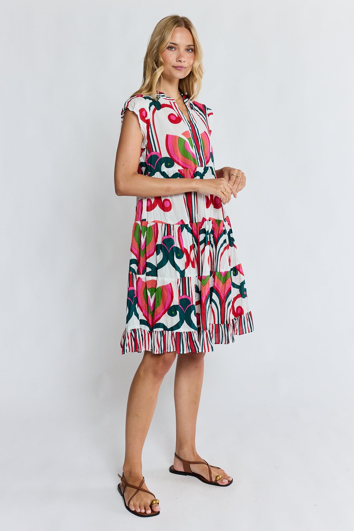 Lula Life SADIE Tier Dress in Melon