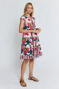 Lula Life SADIE Tier Dress in Melon