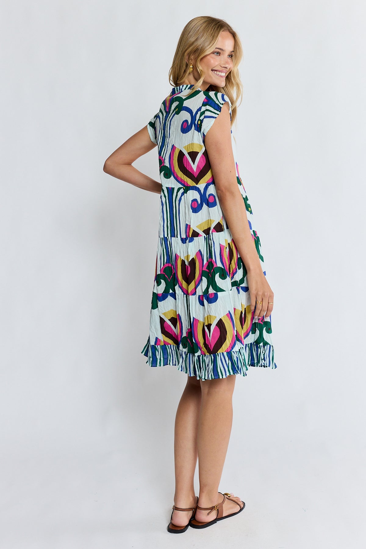 Lula Life SADIE Tier Dress in Ocean