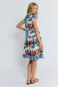 Lula Life SADIE Tier Dress in Ocean