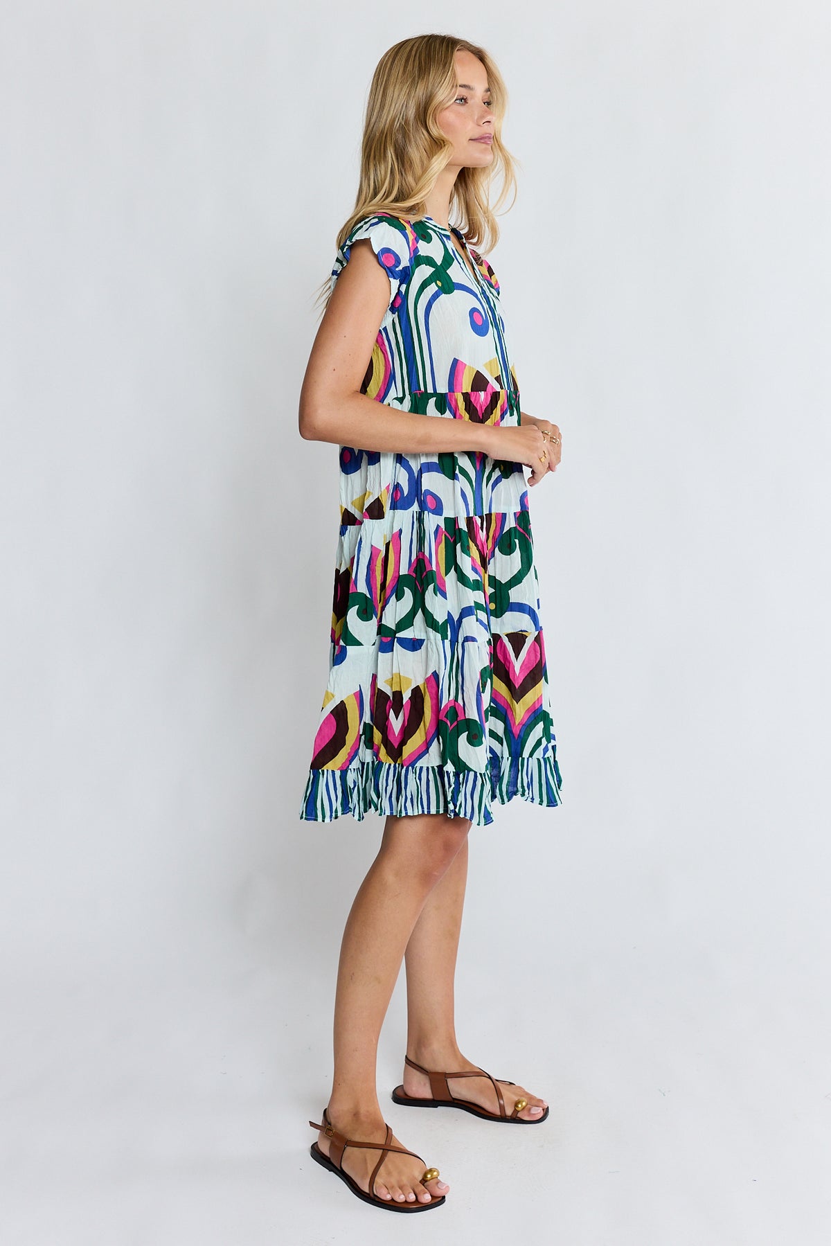 Lula Life SADIE Tier Dress in Ocean