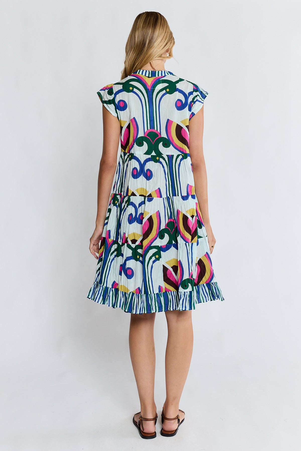 Lula Life SADIE Tier Dress in Ocean