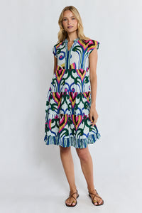 Lula Life SADIE Tier Dress in Ocean