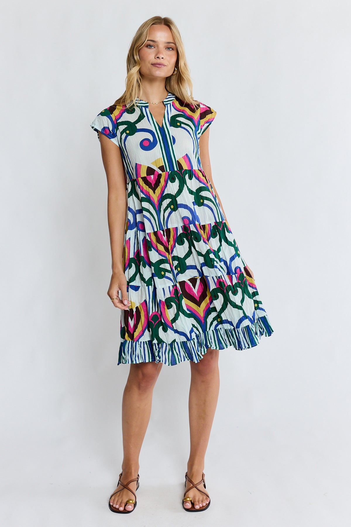 Lula Life SADIE Tier Dress in Ocean