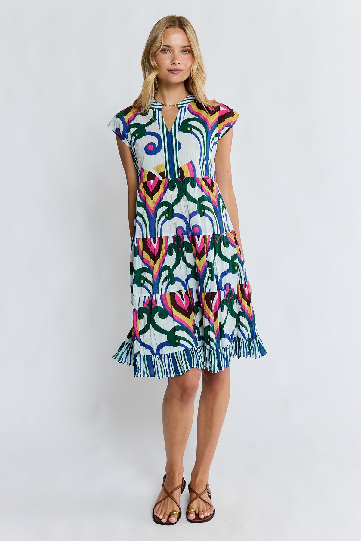Lula Life SADIE Tier Dress in Ocean