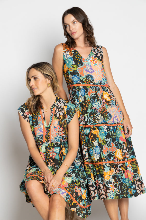 Lula Life YARA Tiered Midi in Black