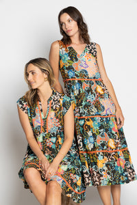 Lula Life YARA Tiered Midi in Black