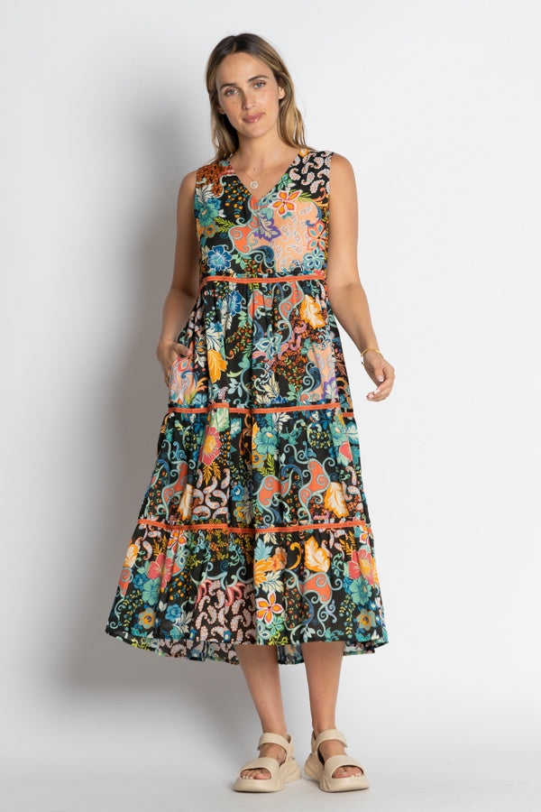 Lula Life YARA Tiered Midi in Black