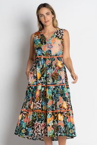 Lula Life YARA Tiered Midi in Black