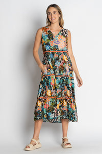 Lula Life YARA Tiered Midi in Black
