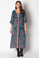 Lula Soul BARCELONA  Shirred Midi in Forest