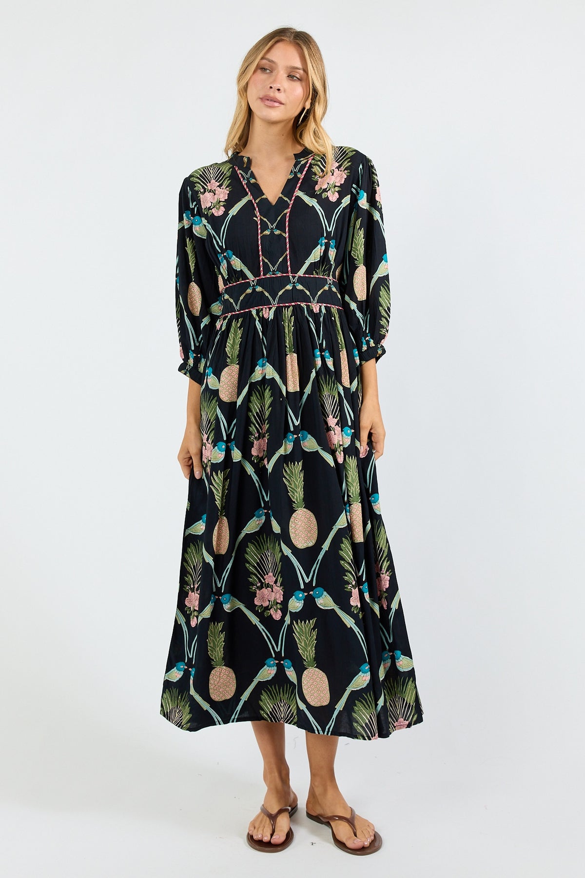 Lula Soul BEAUMONT Midi Dress in Navy