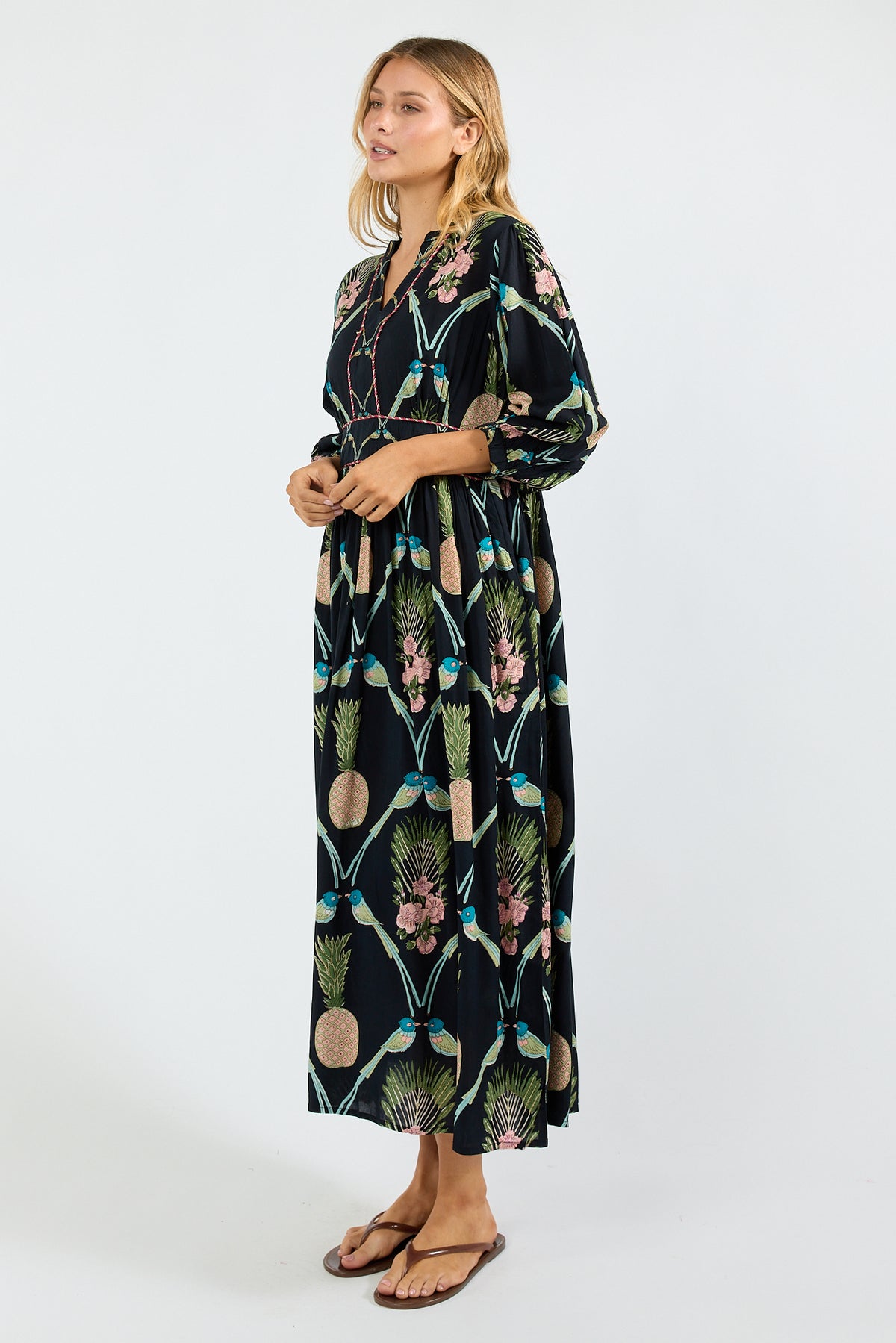 Lula Soul BEAUMONT Midi Dress in Navy