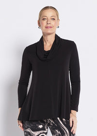 Philosophy CARMEN Cowl Neck Top in Black