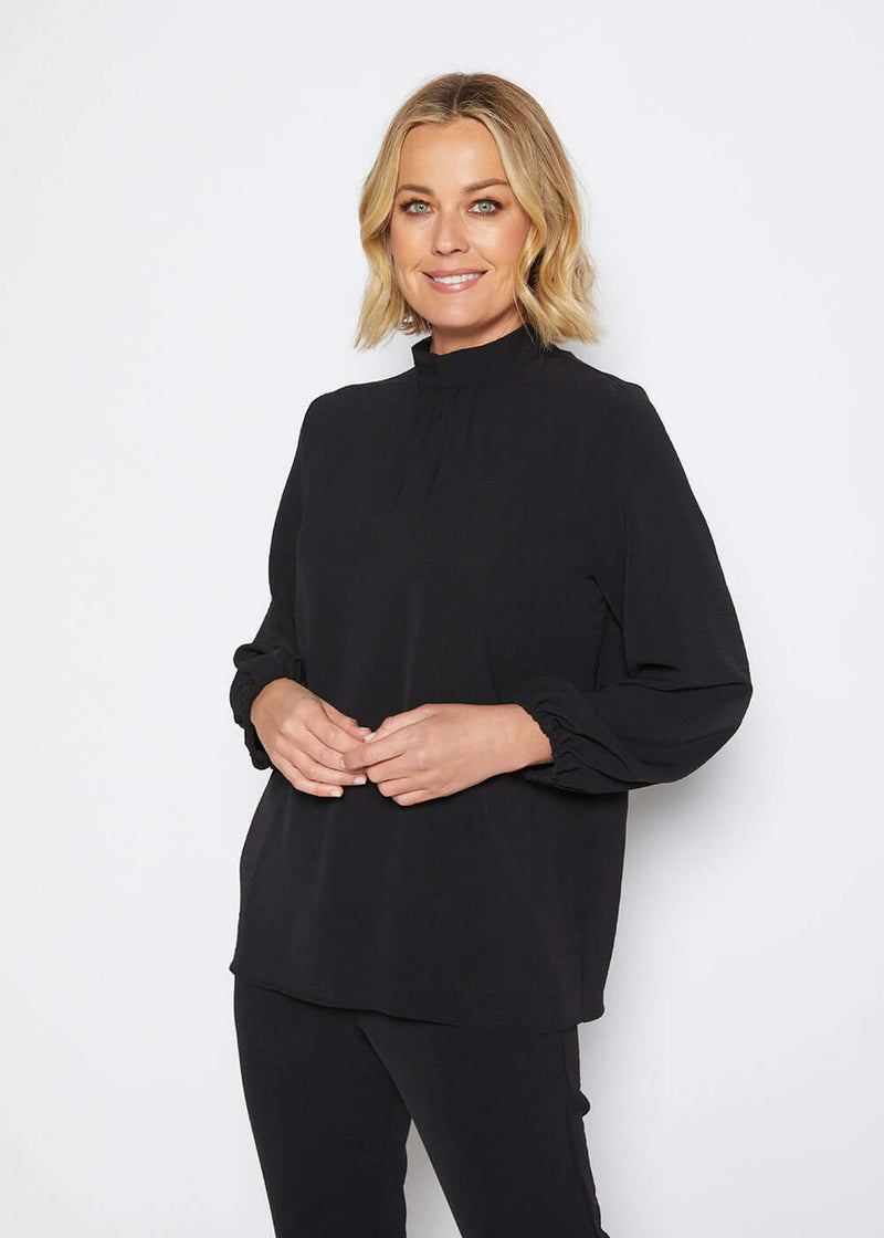 Philosophy OWENS Tie Neck Top in Black