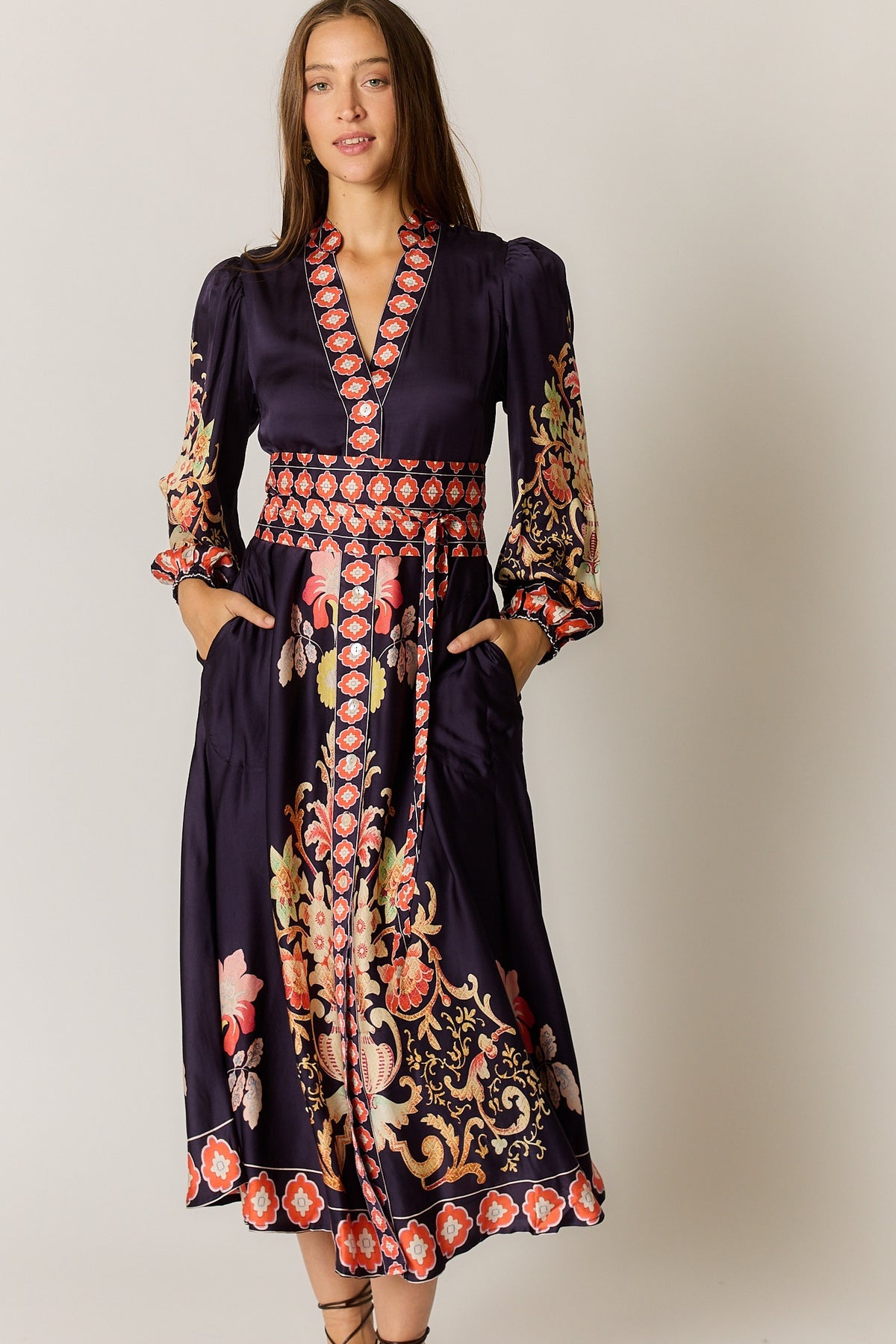 Ruby Ya Ya GAZTE Maxi Dress in Deep Purple