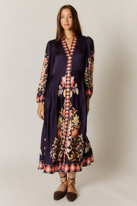 Ruby Ya Ya GAZTE Maxi Dress in Deep Purple