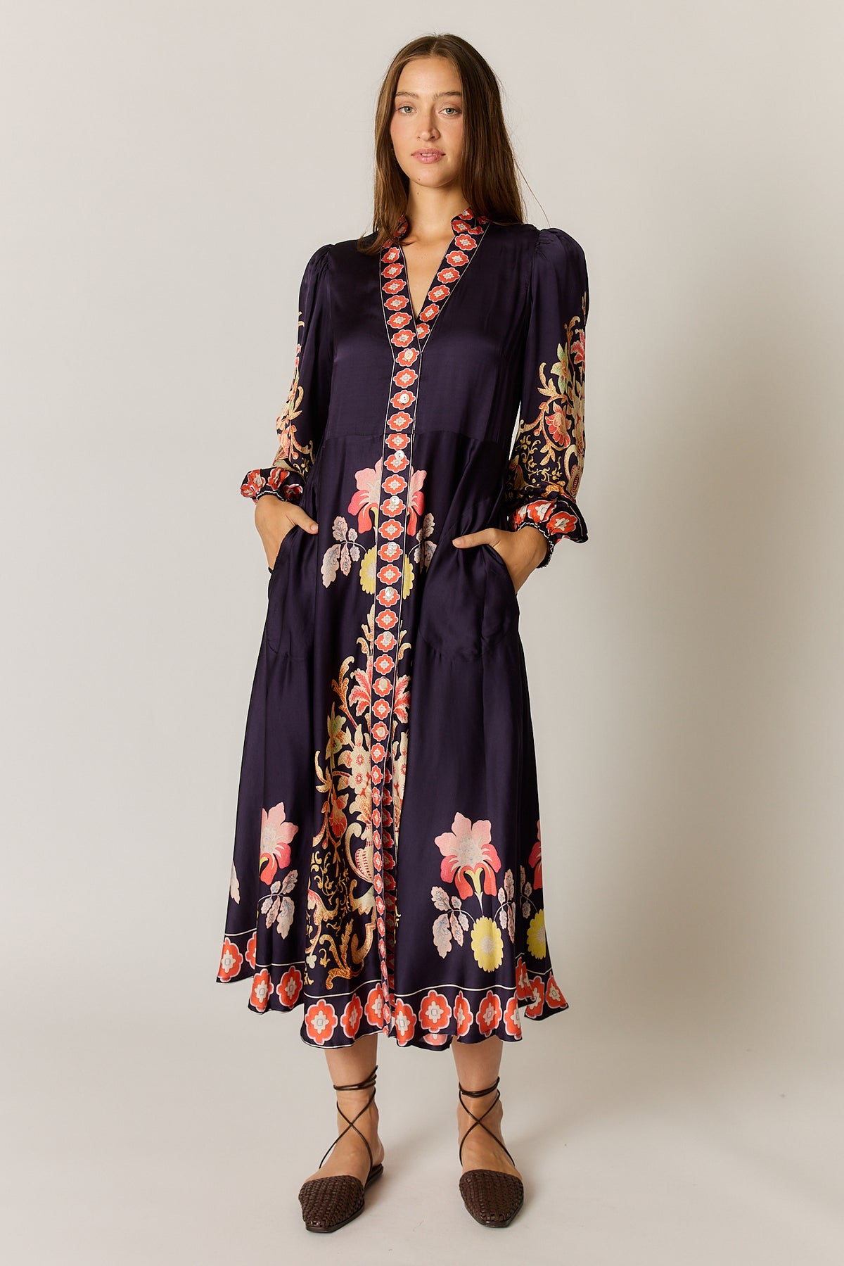 Ruby Ya Ya GAZTE Maxi Dress in Deep Purple
