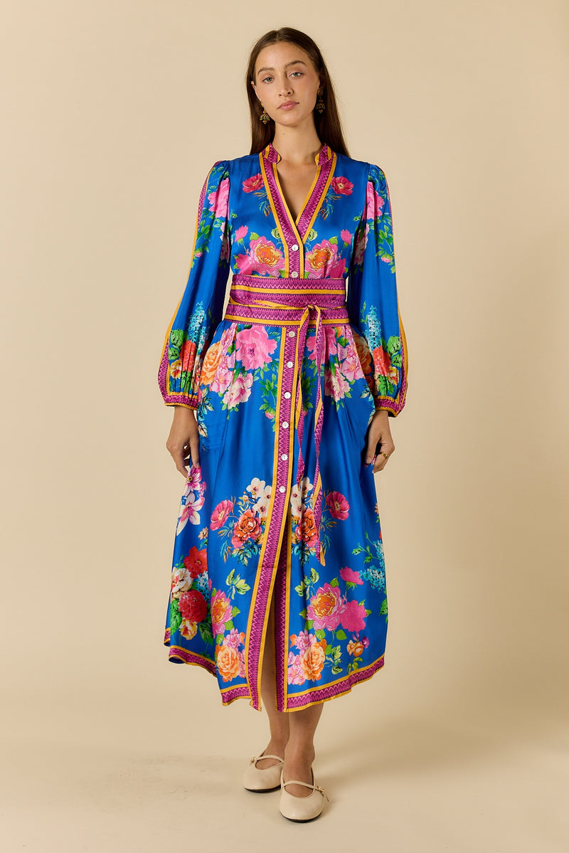 Ruby Ya Ya LIBERTE Maxi Dress in Blue