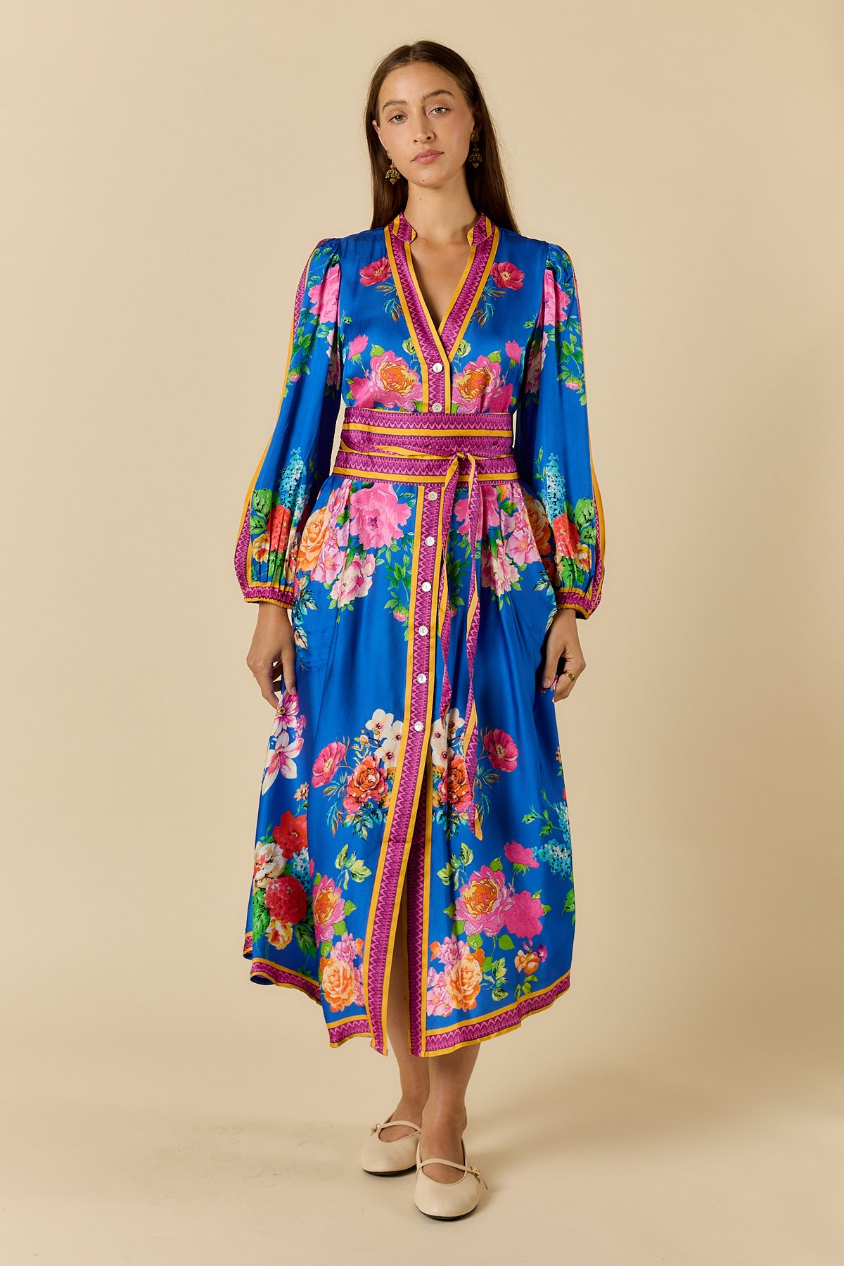 Ruby Ya Ya LIBERTE Maxi Dress in Blue