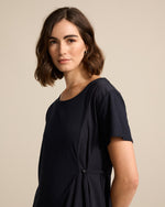 Marco Polo Spliced Dress in Navy