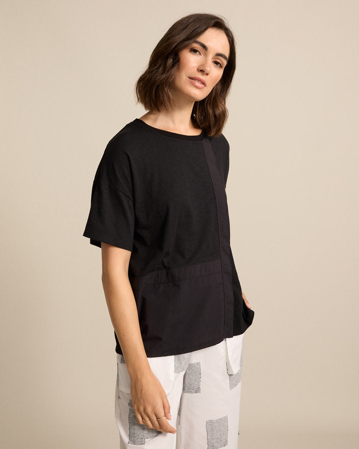 Marco Polo Spliced Tee in Black